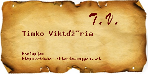 Timko Viktória névjegykártya